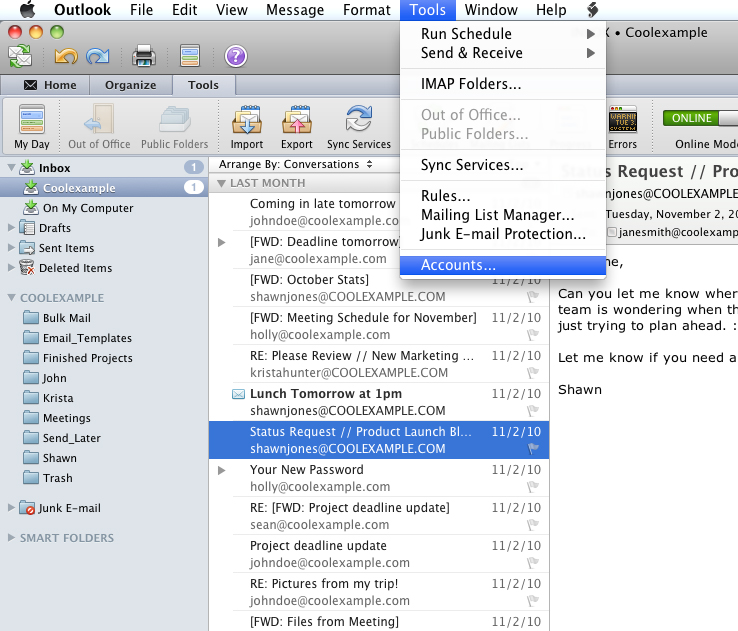 outlook for mac email templates